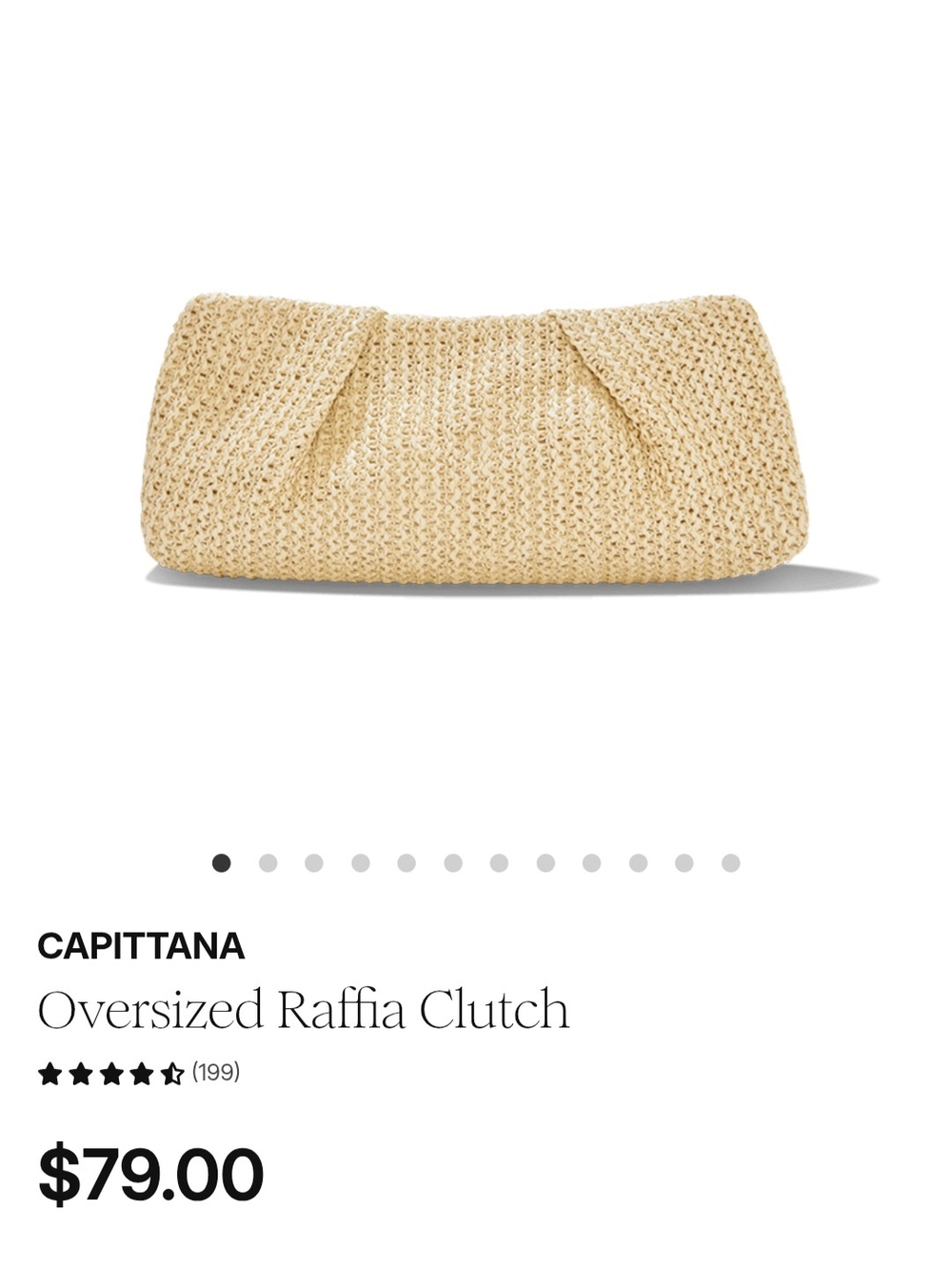 Capittana Cream Oversized Raffia Clutch
